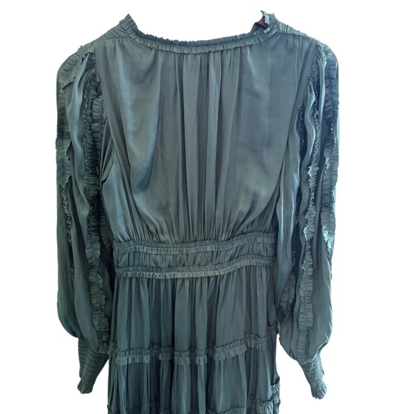 Ulla Johnson Gemma Green Tiered Ruffled Mini Dress Size XXS (00) - Picture 5 of 8